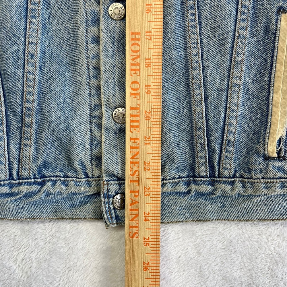 Vintage‎ Arizona Jean Co. Trucker Jacket Men's Blue Denim Pockets Button Front - Picture 3 of 12